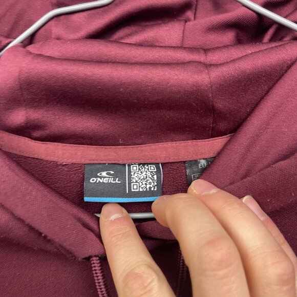 Y2K O'Neill Hoodie Mens Skater Sweatshirt Jacket Burgundy Red Sz L Embroidery - Picture 5 of 11